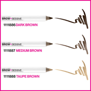 wet n wild Brow-Sessive Brow Pencil 9g- Dark Brown, Dual-Ended Eyebrow Pencil with Spoolie Brush for Thin and Thick Eyebrows, Natural Look Formula, Buildable Color Definition